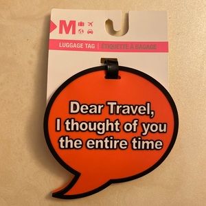 Mytagalongs Luggage Tag “Dear Travel, I thought of you the entire time”